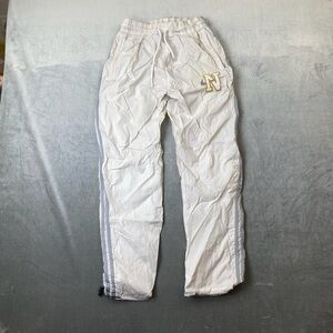 VTG Nike Track Pants White Side Stripe Nylon Joggers Mens Size L